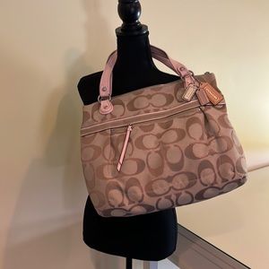 Coach purse trim in pink patent leather